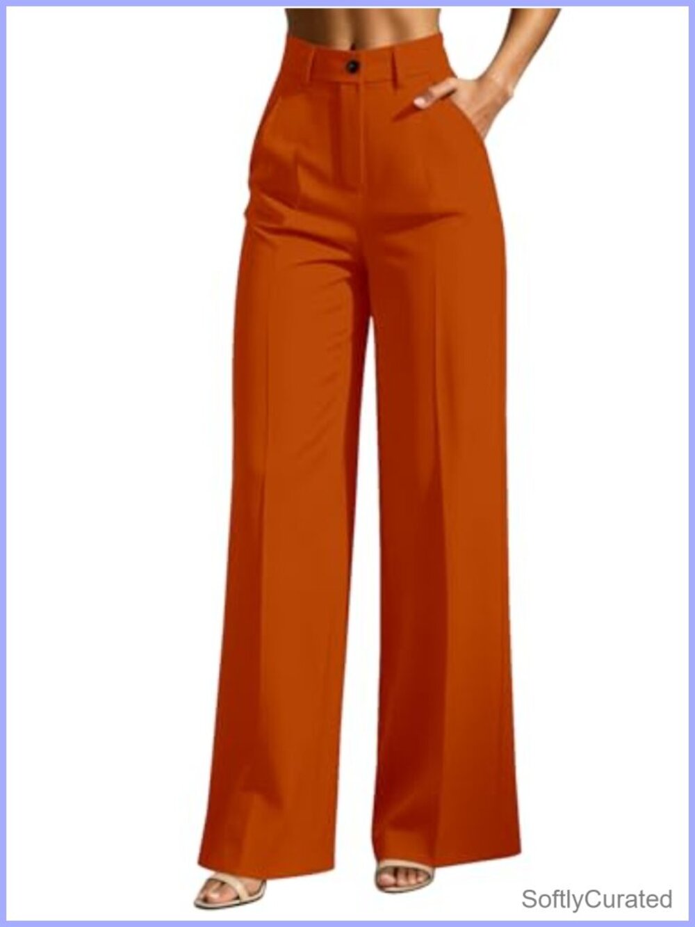 Women's High Waist Wide Leg Tailored Business Casual Work Pants